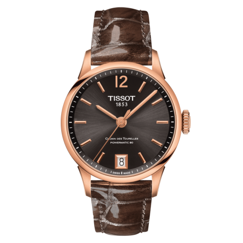 Tissot Chemin Des Tourelles Powermatic 80 32 Rose Gold PVD / Brown / Strap